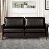 80” Faux Leather Loveseat Couch, 2-Seat Loveseat with Wooden Legs