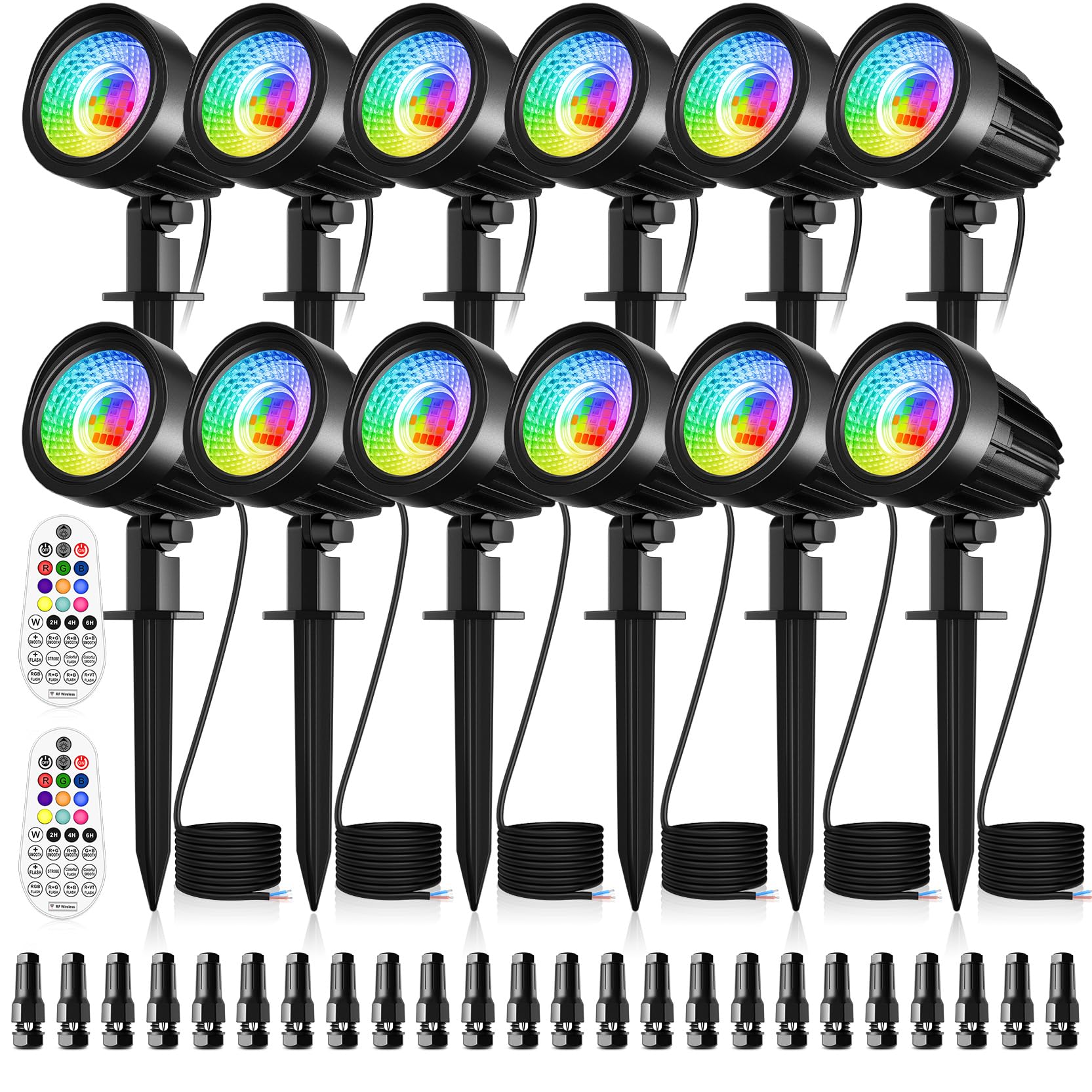 15W RGB Low Voltage Landscape Lighting, LED Color Changing Landscape Lights