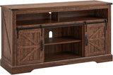 Farmhouse TV Stand for 65+ Inch TV, 33" Tall Highboy Entertainment Center