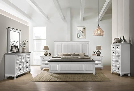 Clelane Wood Bedroom Set with Shiplap Panel Bed, Dresser,