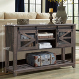 Entryway Table w/Sliding Barn Doors, 46'' Farmhouse & Industrial Console Table