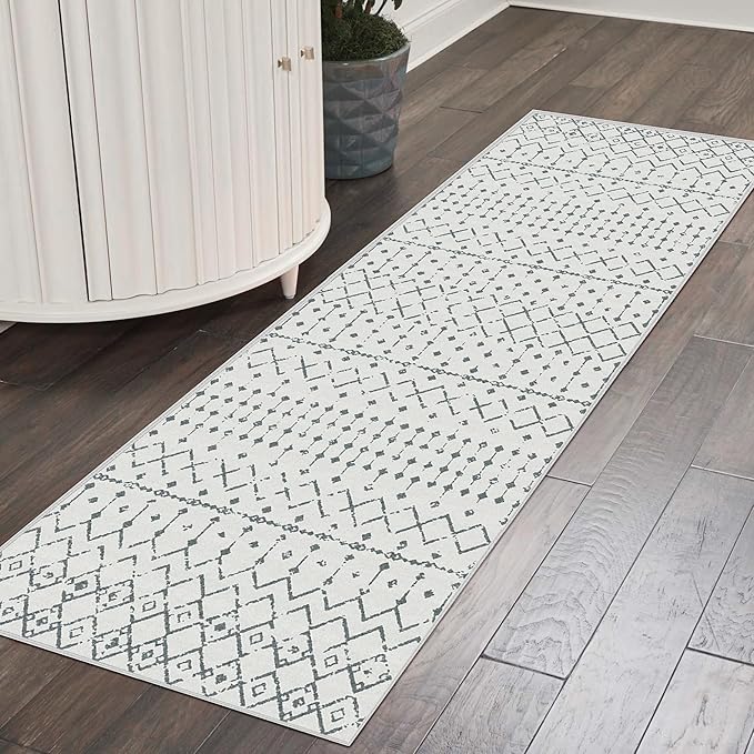 Machine Washable Area Rugs 5x7, Neutral Geometric Rugs for Living Room