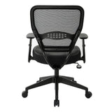 Seating Professional AirGrid Dark Back and Padded Black Eco Leather Seat, 2-to-1