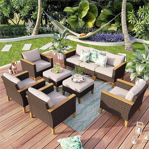 Wicker Patio Furniture Set, 2 x Single Chair