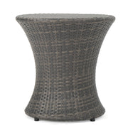 Christopher Knight Home Adriana Outdoor PE Wicker Accent Table, Grey - Bircata