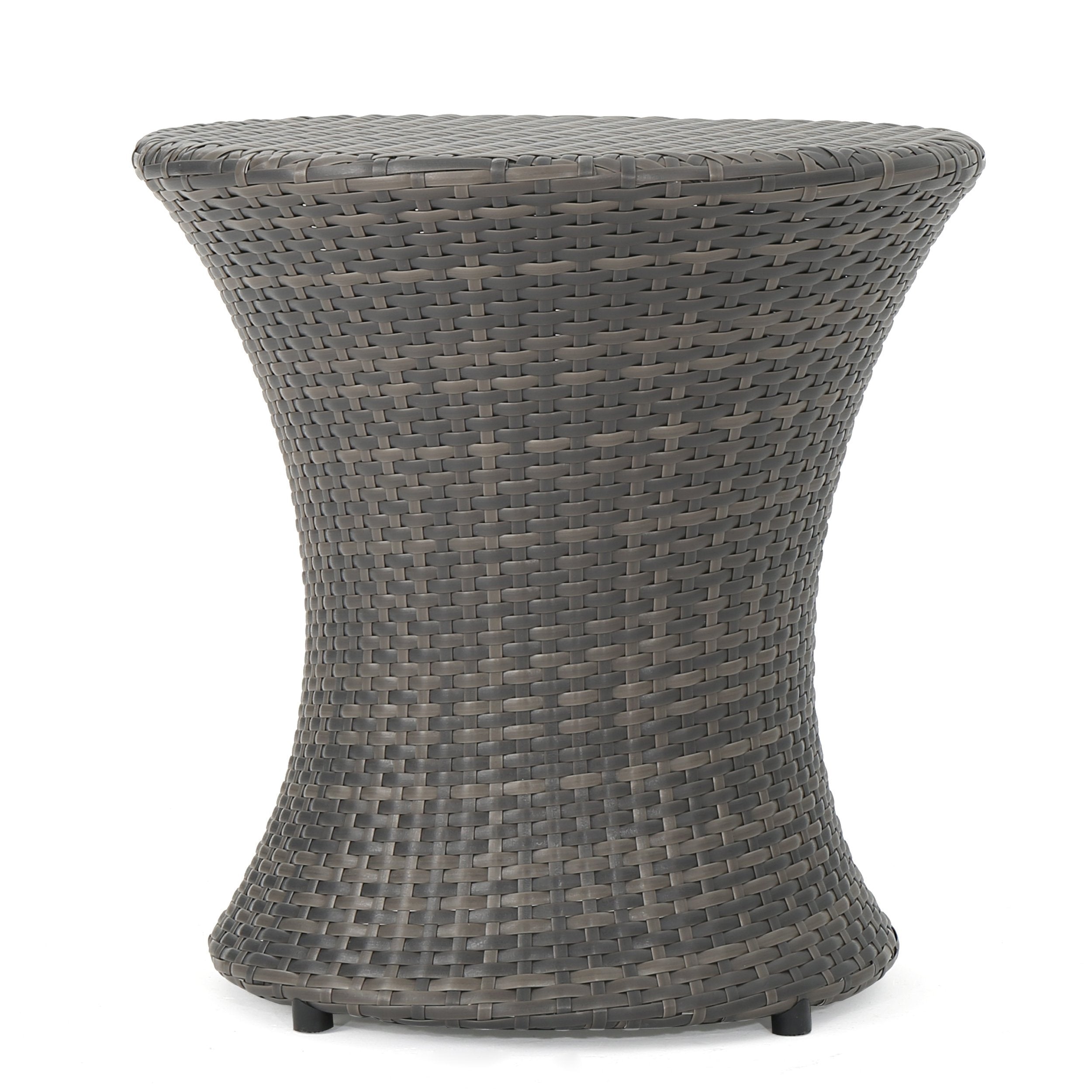 Christopher Knight Home Adriana Outdoor PE Wicker Accent Table, Grey - Bircata