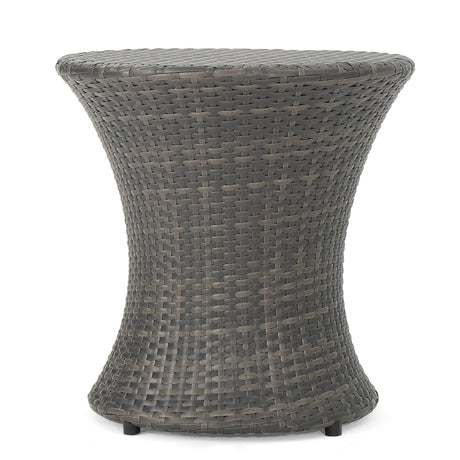 Christopher Knight Home Adriana Outdoor PE Wicker Accent Table, Grey - Bircata