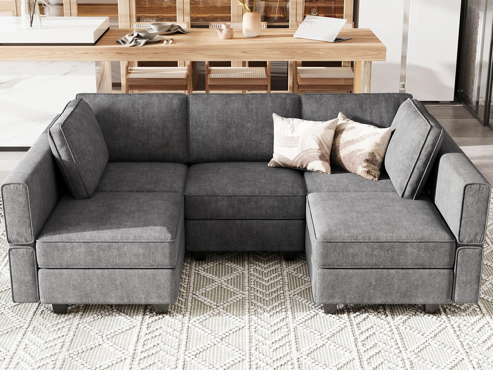 Sectional U Shaped Sofa Small Reversible Chaise Sectional