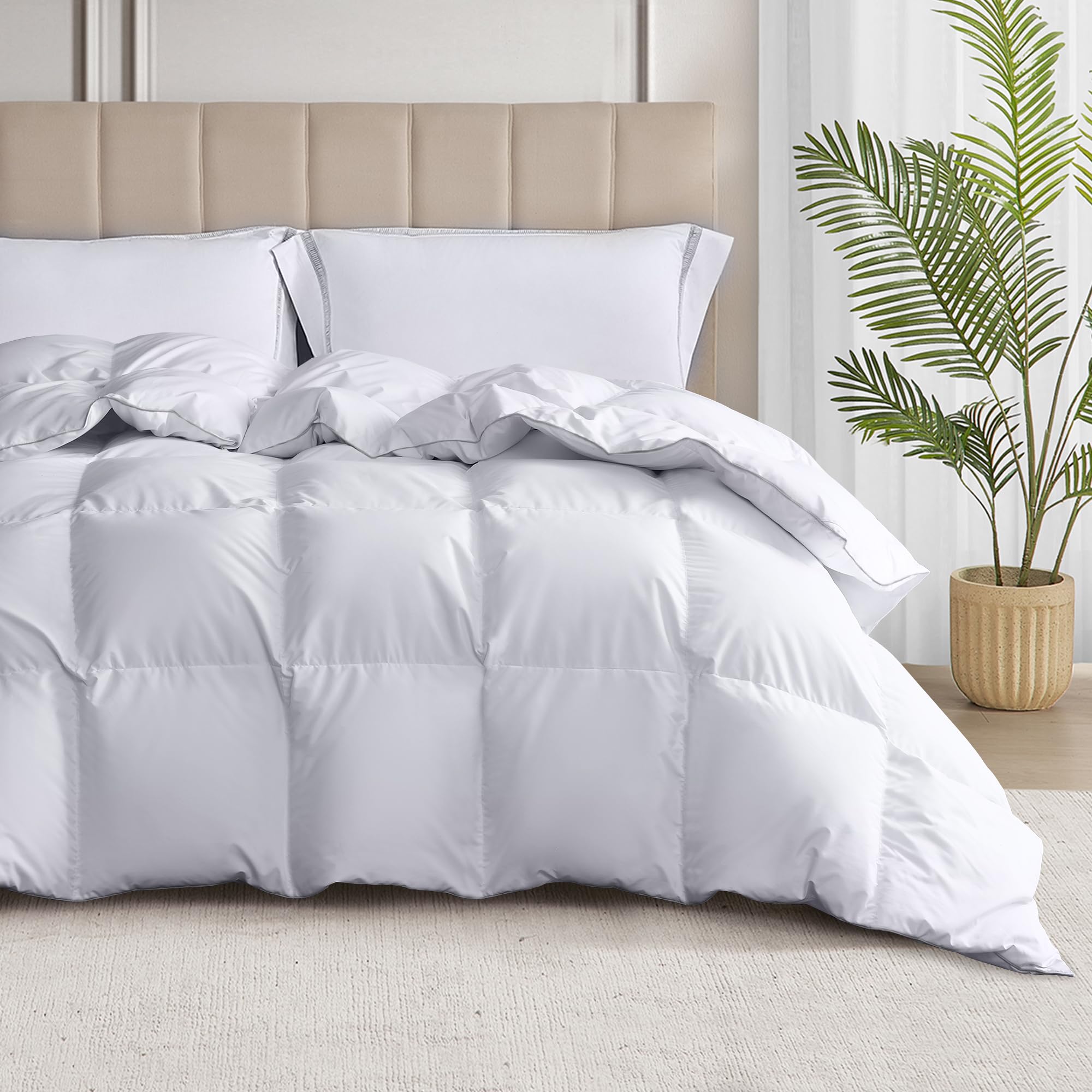 White Goose Down and Feather Comforter King Size - All Season