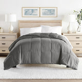 Home Collection Premium Luxury Down Fiber Comforter, Full/Queen, Gray (Model