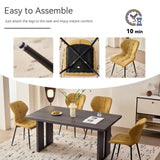 Modern Upholstered Dining Chairs Set of 4 - Water Resistant Fabric with Metal Legs