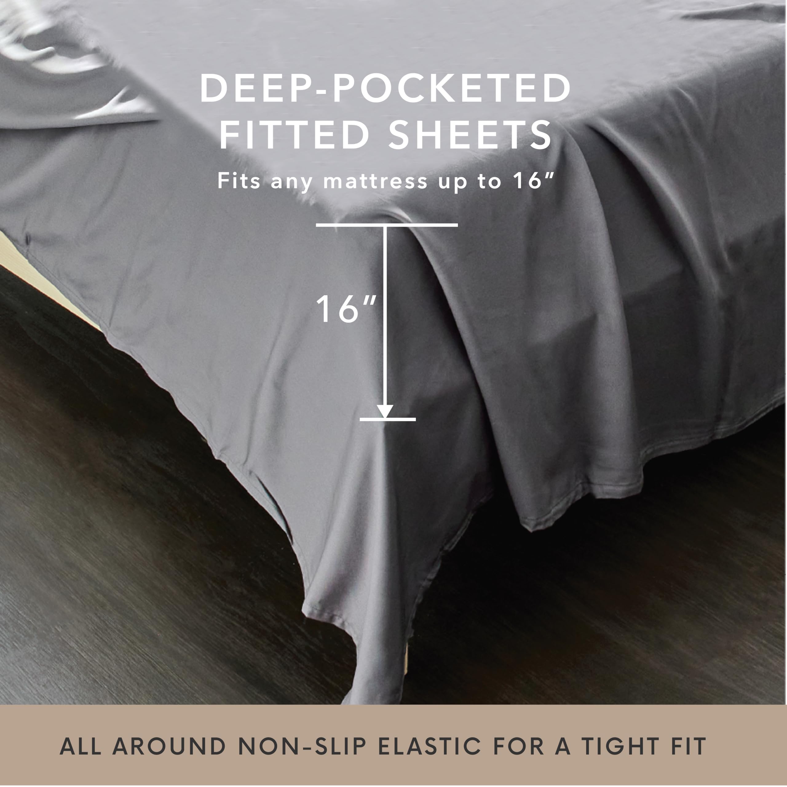 4 Piece King Size Sheets Set - 100% Viscose Made From Bamboo Sheets