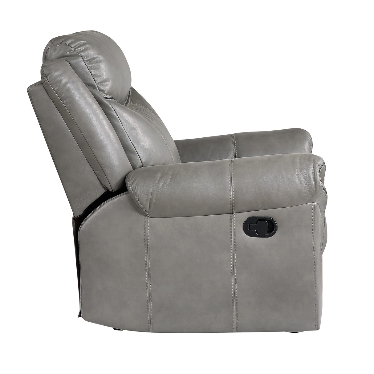 Faux Leather Glider Reclining Chair, 42" W, Gray