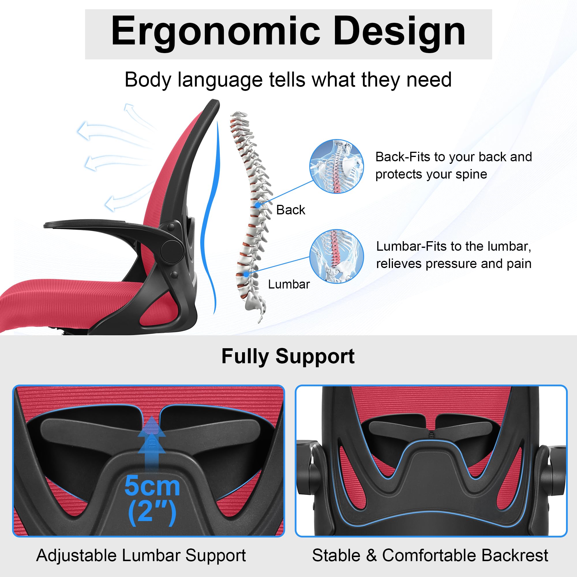 Ergonomic Drafting Chair with Lumbar Support and Adjustable Footrest