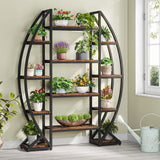 Curved Plant Stand Indoor, 8 Tiered Large Metal Plant Shelf, 69" Tall Industrial Flower