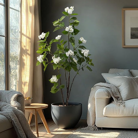 Fake Tree Hydrangea Fake Tall Plant Tall Artificial Plants Indoor for Home Decor Faux