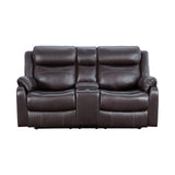 Wall-Hugger Manual Double Lay Flat Reclining Loveseat, Brown