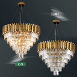 Modern Crystal Chandelier Plated Gold Chandeliers for Dining Living Room Entryway