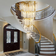 Crystal Chandeliers for Entryway,Golden 28Lights Foyer Pendant Lighting