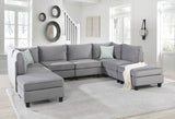 Zelmira Gray Velvet 8Pc Modular Sectional