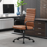 Blue Leather Office Desk Chair, Conference Room Chairs Executive Chair Ribbed