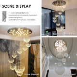 Modern Foyer Chandeliers for High Ceiling, Large Staircase Chandelier with Spiral Sphere