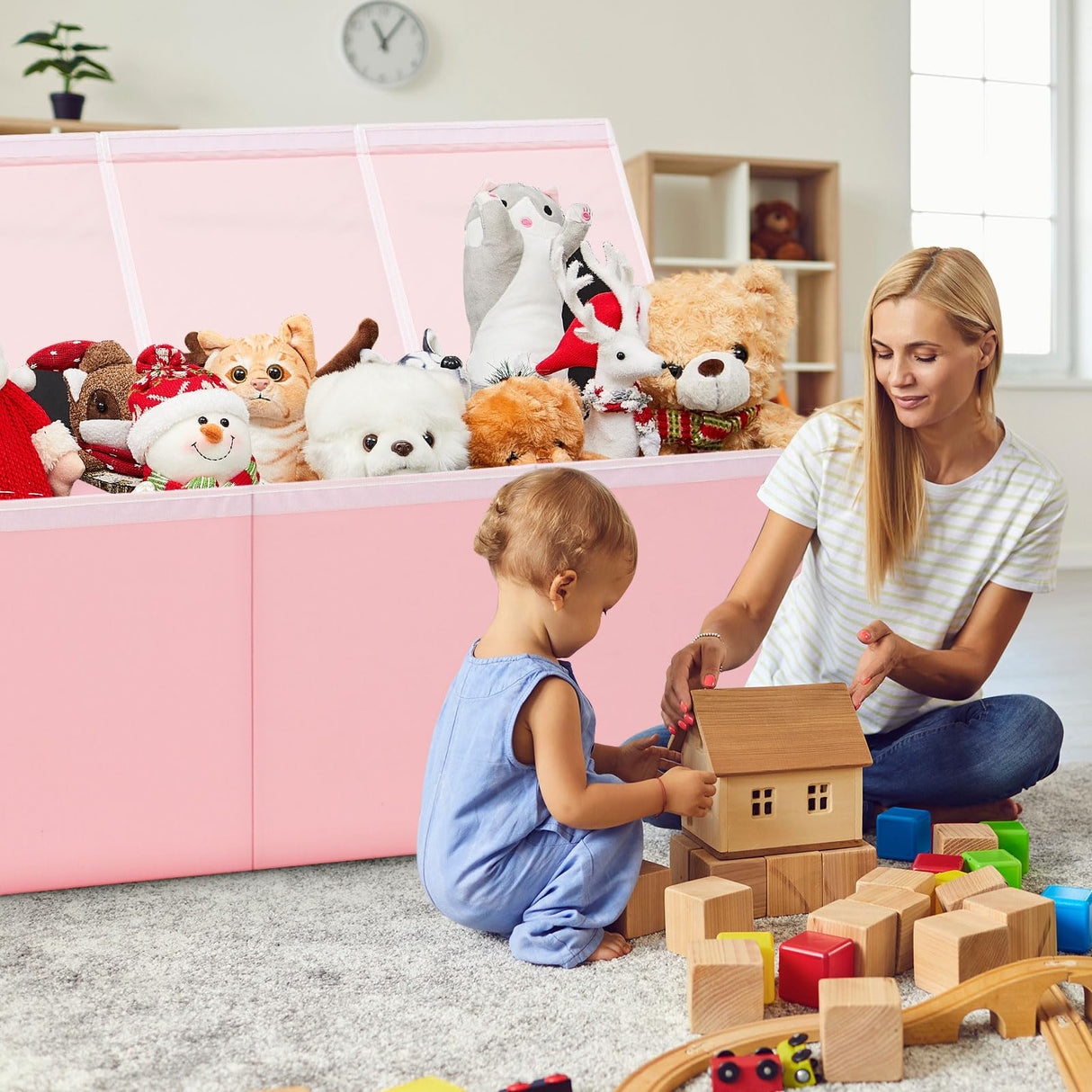 Extra Large Toy Chest with Lid Collapsible Toy Storage Organizer Kids Toy Bins Baskets