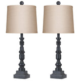 28" Rustic Table Lamps Set of 2 with USB Charging Ports