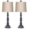 28" Rustic Table Lamps Set of 2 with USB Charging Ports
