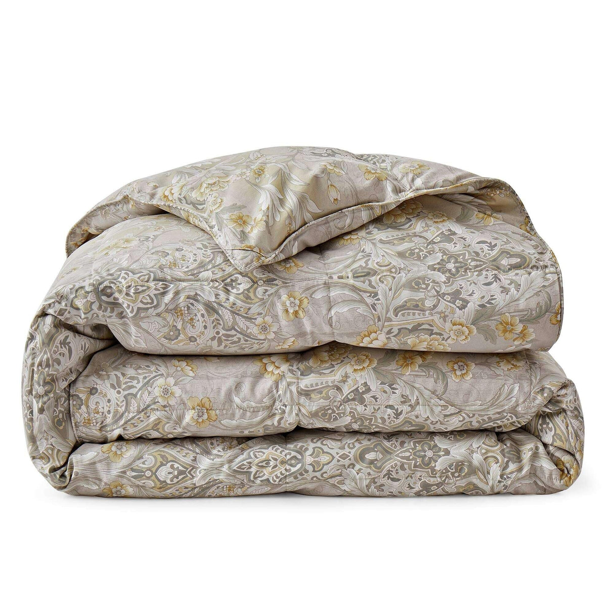 Paisley Floral Botanical Pattern White Goose Feather Comforter California King