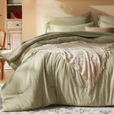 Queen Comforter Set 7 Pieces Bed in a Bag - Olive Green Queen Soft Bedding Set