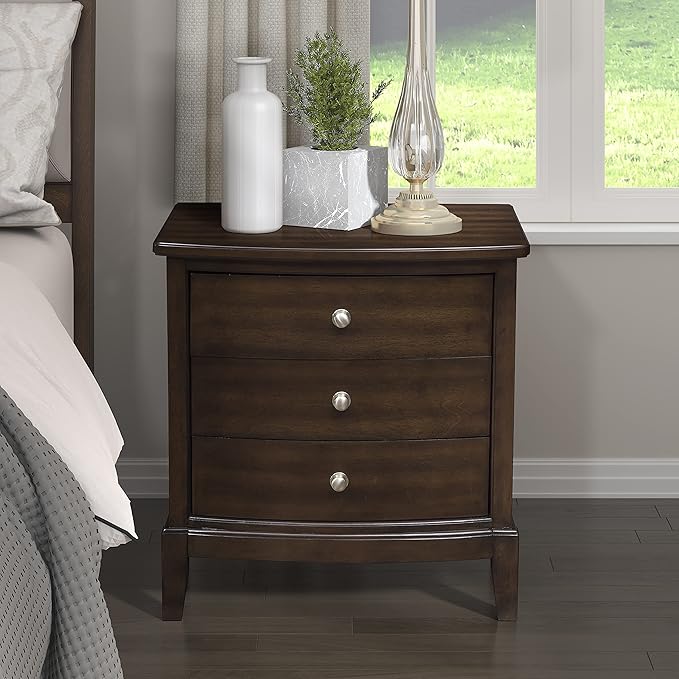 Baylor 3-Drawer Nightstand, Gray