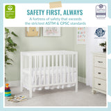 Edgewood 4-In-1 Convertible Mini Crib In White, JPMA Certified, Non-Toxic Finish,