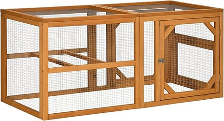 55" Wooden Chicken Coop Add-on Expansion, Mini Chicken Coop Outdoor Chicken Run