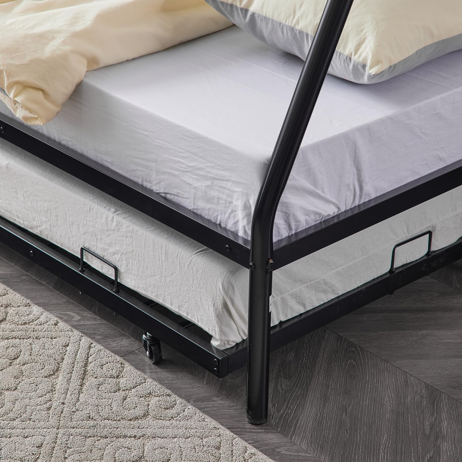 Twin Over Full Bunk Bed with Trundle, Triple Bunk Beds