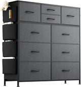 Dresser for Bedroom with 10 Drawers, Chest of Drawers, Fabric Storage