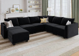 Sectional Sofa Velvet U Shaped Couch with Storage Oversized Modular