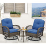 3 Pieces Outdoor Swivel Rocker Patio Chairs