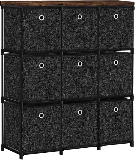 Fabric Dresser with 9 Drawers, DIY Cube Organizer for Closet, Storage Drawer Unit Chest