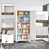 Kitchen Pantry Storage Cabinet, Metal Kitchen Pantry Cabinet with 2 doors