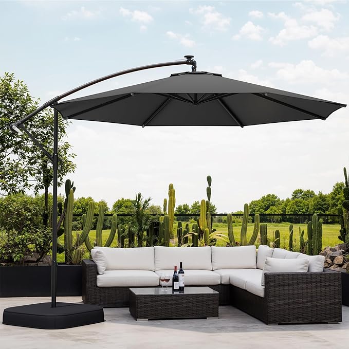 10ft Patio Umbrella with Base Included, Outdoor Offset Cantilever Umbrella