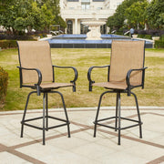 Outdoor Bar Stools Set of 4, 360° Swivel Bar Height Stools