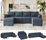 Modular Sectional Sofa, 6 Seat Modular Couch with Storage, Memory Foam