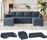 Modular Sectional Sofa, 6 Seat Modular Couch with Storage, Memory Foam