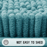 Yimobra Chenille Bathroom Rug, 24x17, Extra Soft Absorbent Bath Rugs, Non-Slip, Bath Mats for Bathroom Floor, Water Absorbent, Machine Washable, Plush Bathroom Mat for Tub and Shower, Teal Blue