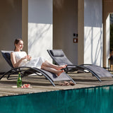 Lounge Chair Set of 2,Adjustable Chaise with Pillow,Lounge Chairs with 4 Adjustable