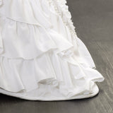 Kemmy Quilt - Ruffled Textured 3 Piece Full Queen Size Bedding Set, White