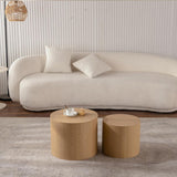 Round Nesting Coffee Table Set of 2 Modern Circle Table Farmhouse Round Coffee Table