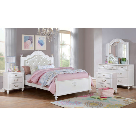 Kamm Traditional Wood 5-Piece Twin Bedroom Set, Box Spring Required, White