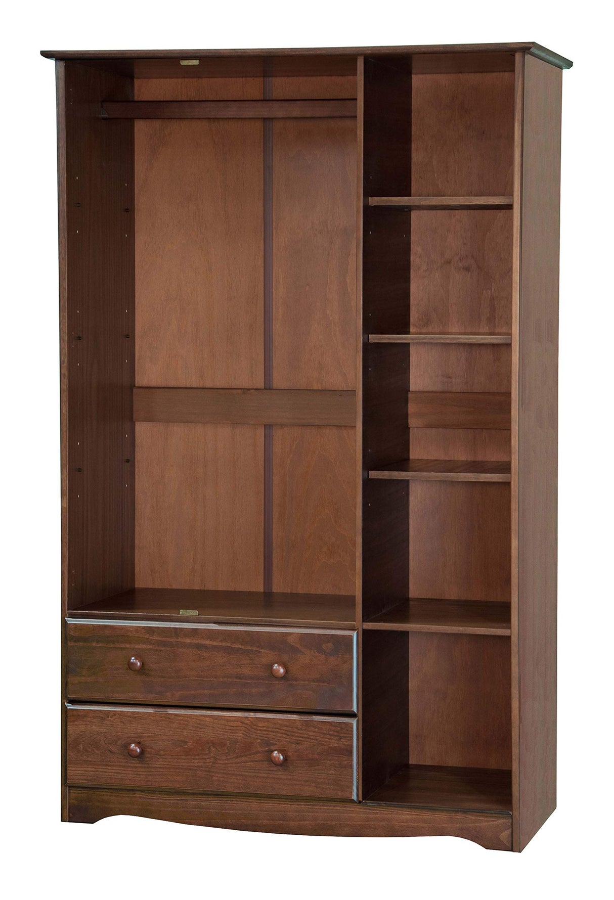 100% Solid Wood Grand Wardrobe/Armoire/Closet w/Shelves & Drawers